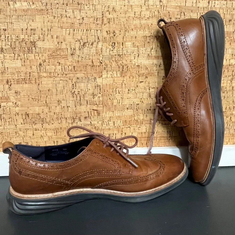 Cole Haan GrandEvolution‎ Wingtip Oxford British Tan Leather Mens 10M C26343